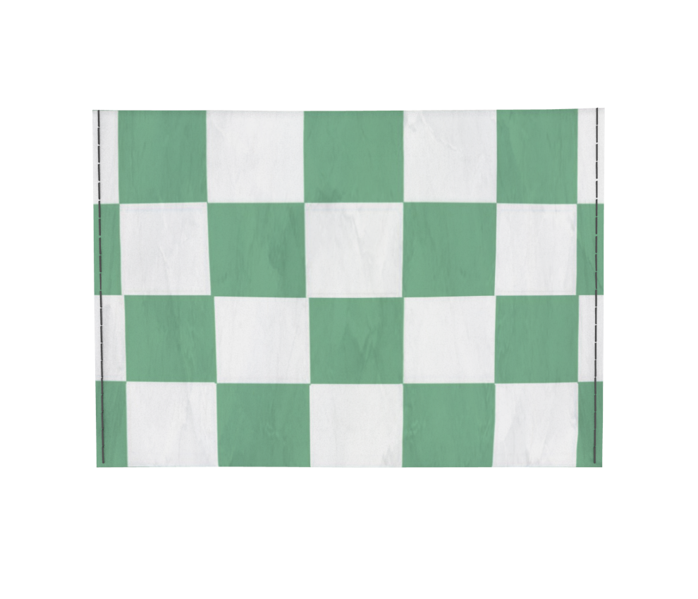 dobra cartao bandeira quadriculada verde e branca 0