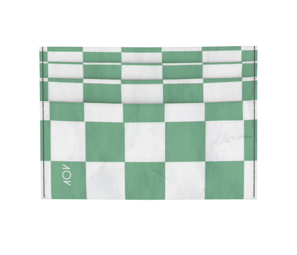 dobra cartao bandeira quadriculada verde e branca 1