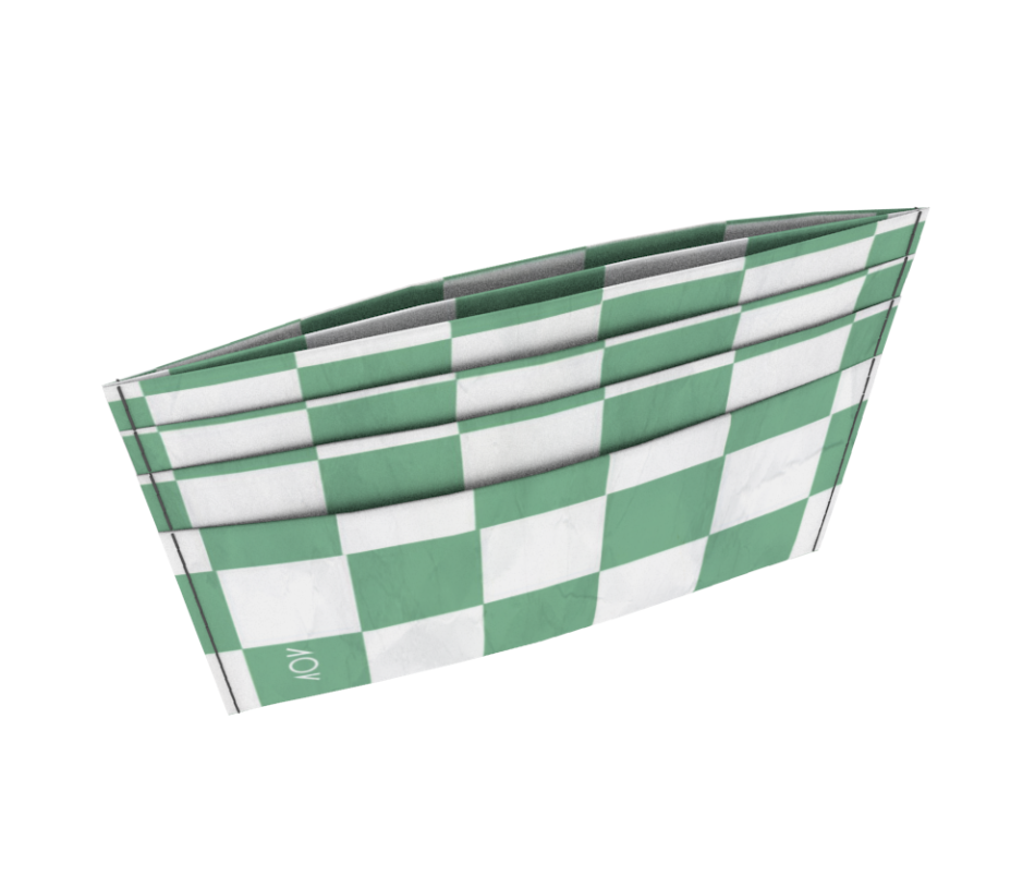 dobra cartao bandeira quadriculada verde e branca 2
