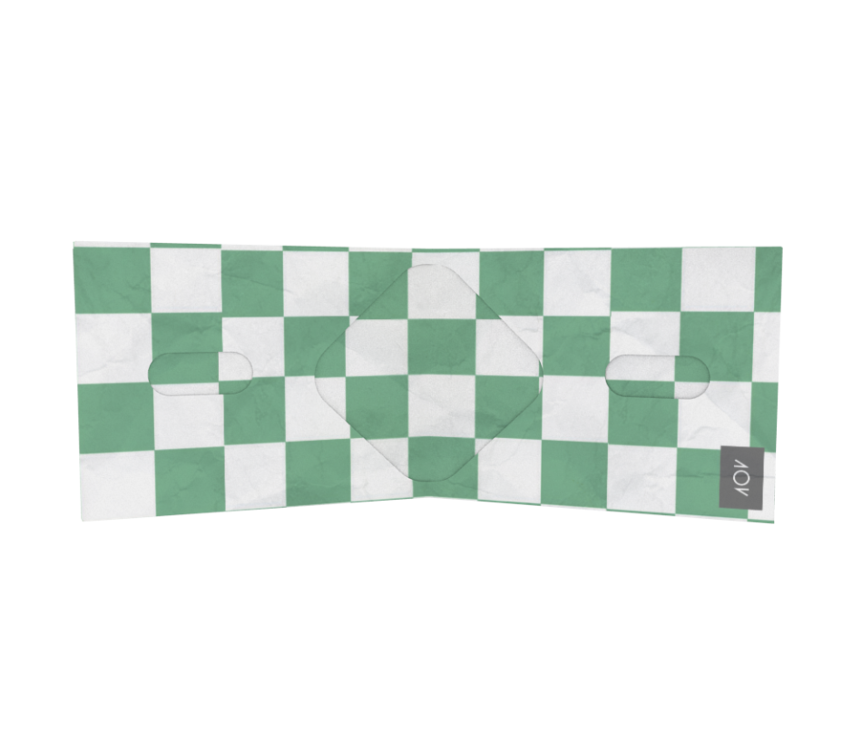 dobra nova bandeira quadriculada verde e branca 2