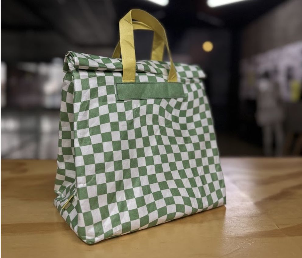 lancheira warped check verde com alca